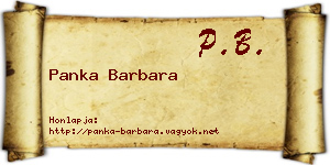 Panka Barbara névjegykártya